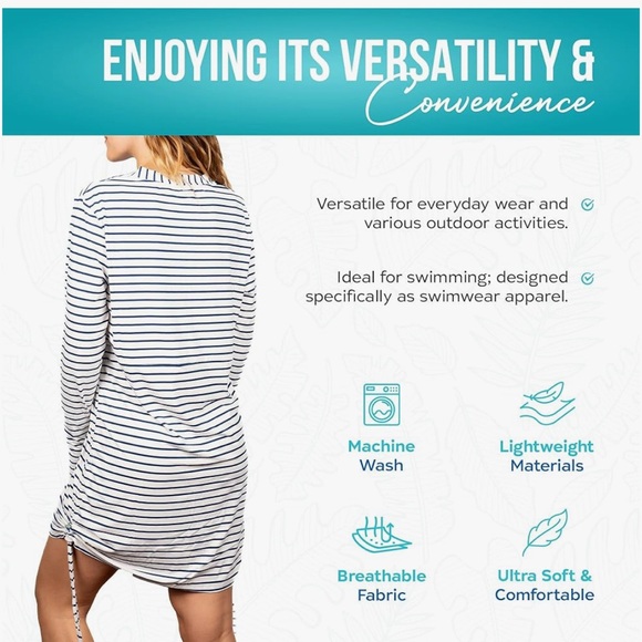 Banana Boat NEW Swim Coverup White and Navy XXL - Picture 4 of 9